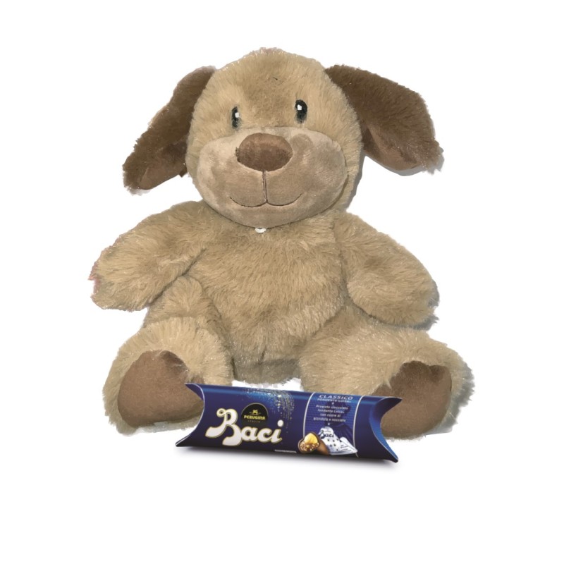 CANE PELUCHE CM 15 + 5 CIOCCOLATINI ASSORTITI 1 PZ