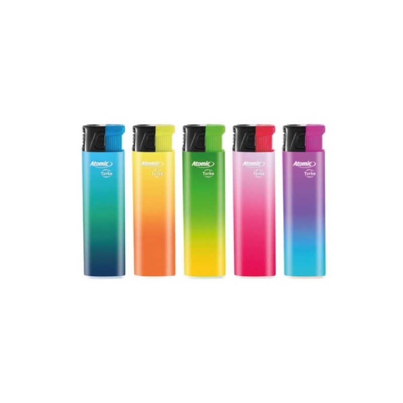 Accendini Atomic Antivento Turbo Rubber Touch 3731001 50 pz