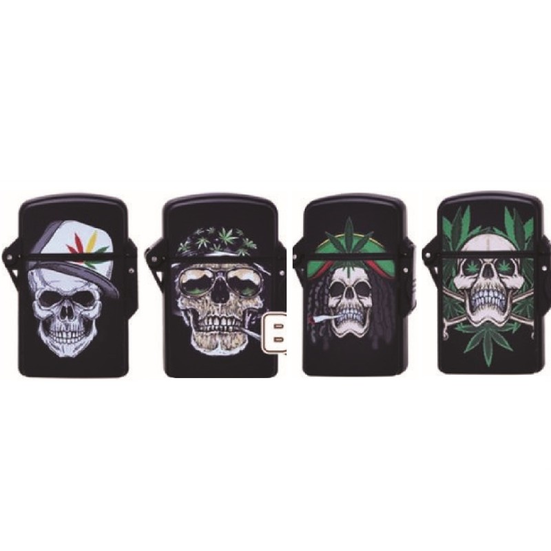 Accendini Prof Capsule Rasta Skulls Malibu art.40804250  20 pz