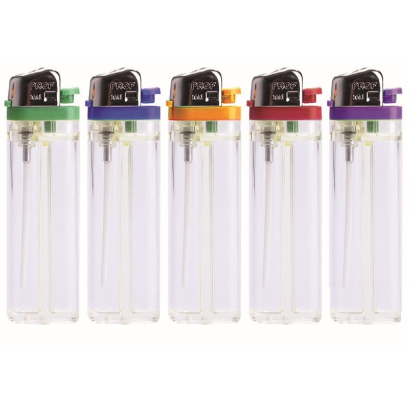 Accendini Prof Pietrina Trasparente Color 40009490 50 pz