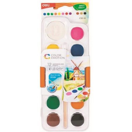 ACQUERELLI CON PENNELLO DA 12  ART.EC10-12 1 PZ