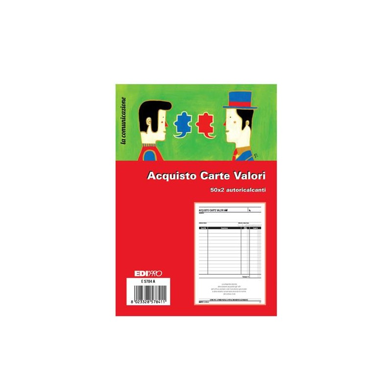 ACQUISTO CARTE VALORI 2 COPIE ART.5784 5 PZ