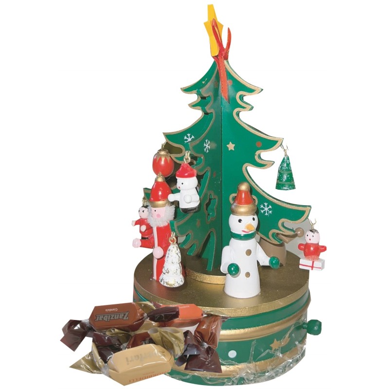 ALBERO IN LEGNO CARILLON CM 21+CIOCCOLATINI ASSORTITI  100 GR 1 PZ