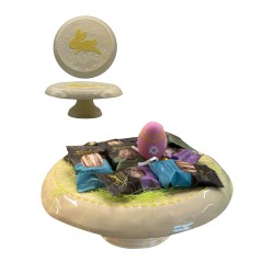 Alzata in ceramica decorata + 150 gr di patisserie lindt 1 pz