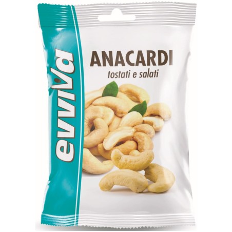 Anacardi tostati e salati evviva  gr 25 x24 pz