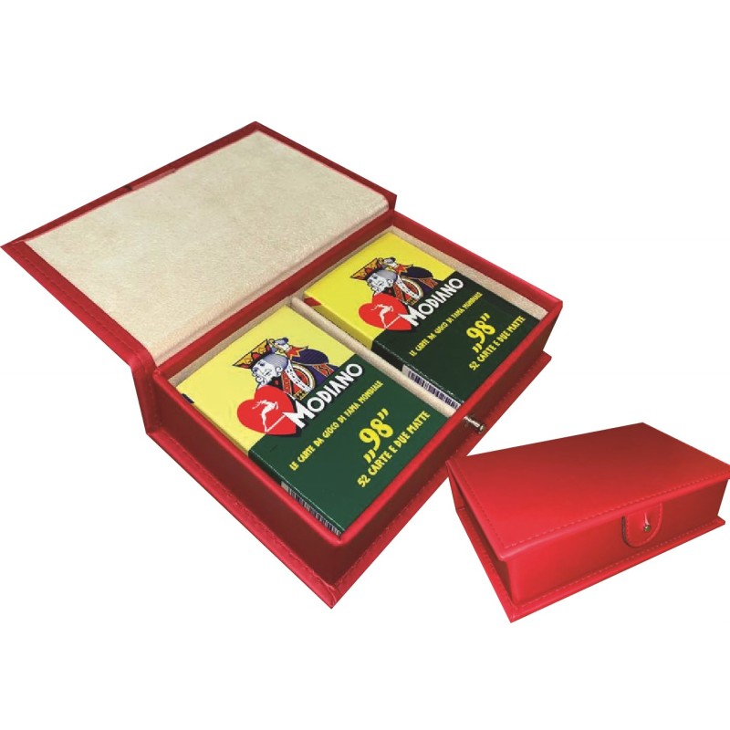 Astuccio in similpelle rosso poker 98 art.3050106 1 pz