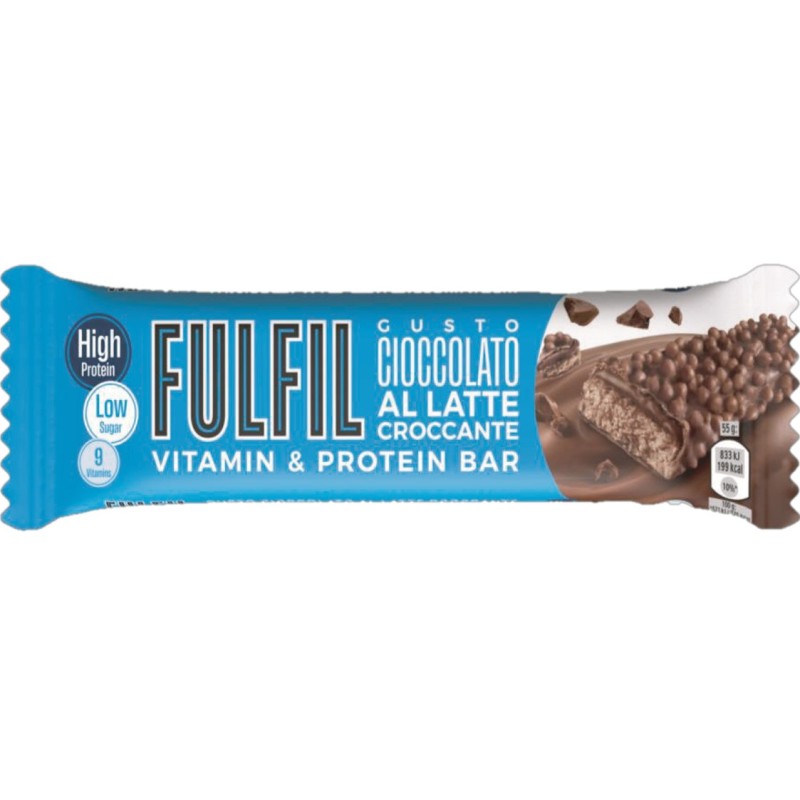 BARRETTA FULFIL VITAMIN&PROTEIN BAR CIOCCOLATO AL LATTE CROCCANTE GR 55 X 15 PZ