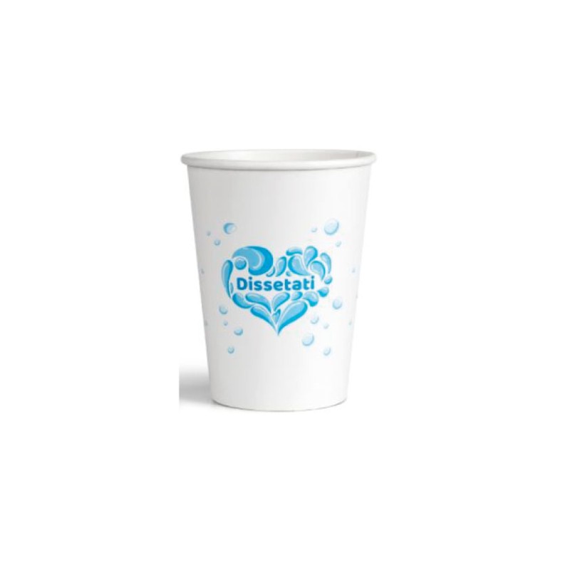 BICCHIERE BIO IN CARTA  CON GRAFICA 210 ML  ART.183-3 50 PZ
