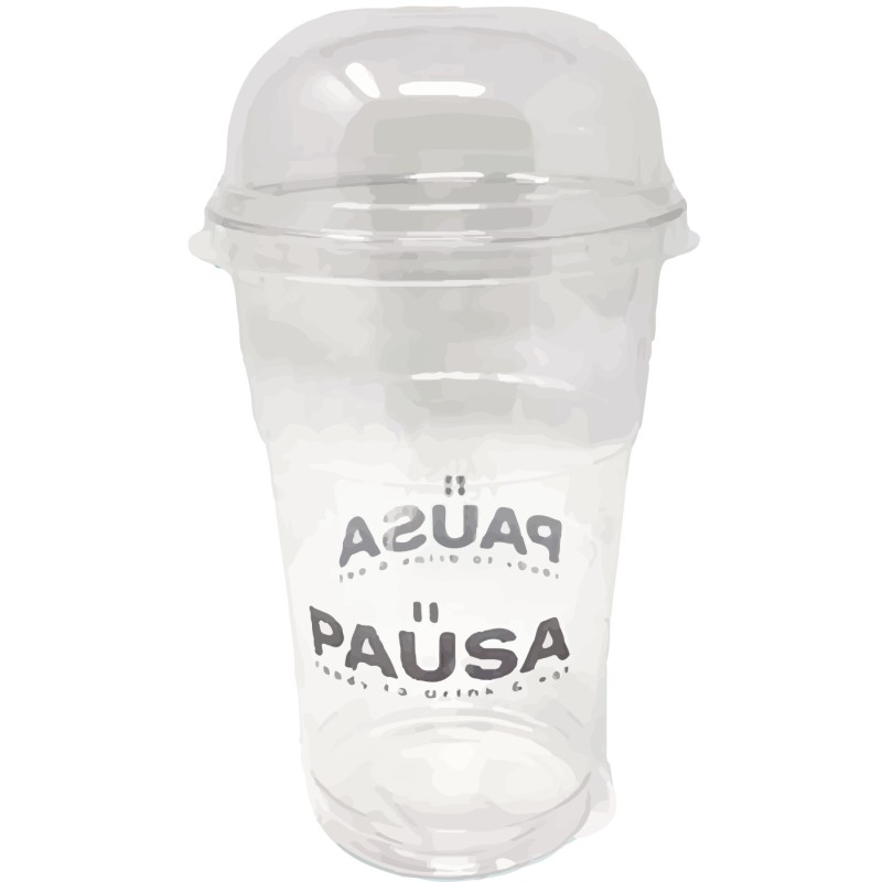 BICCHIERE PAUSA BUBBLE TEA CON COPERCHIO A CUPOLA  575 ML   50 PZ