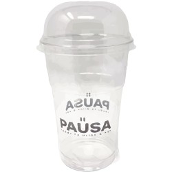 BICCHIERE PAUSA BUBBLE TEA CON COPERCHIO A CUPOLA  575 ML   50 PZ