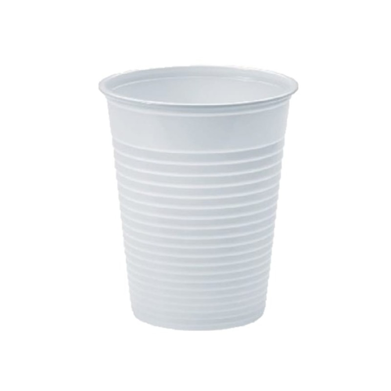 BICCHIERE PLASTICA RIUTILIZZABILE BIANCO  200 CC  100 PZ