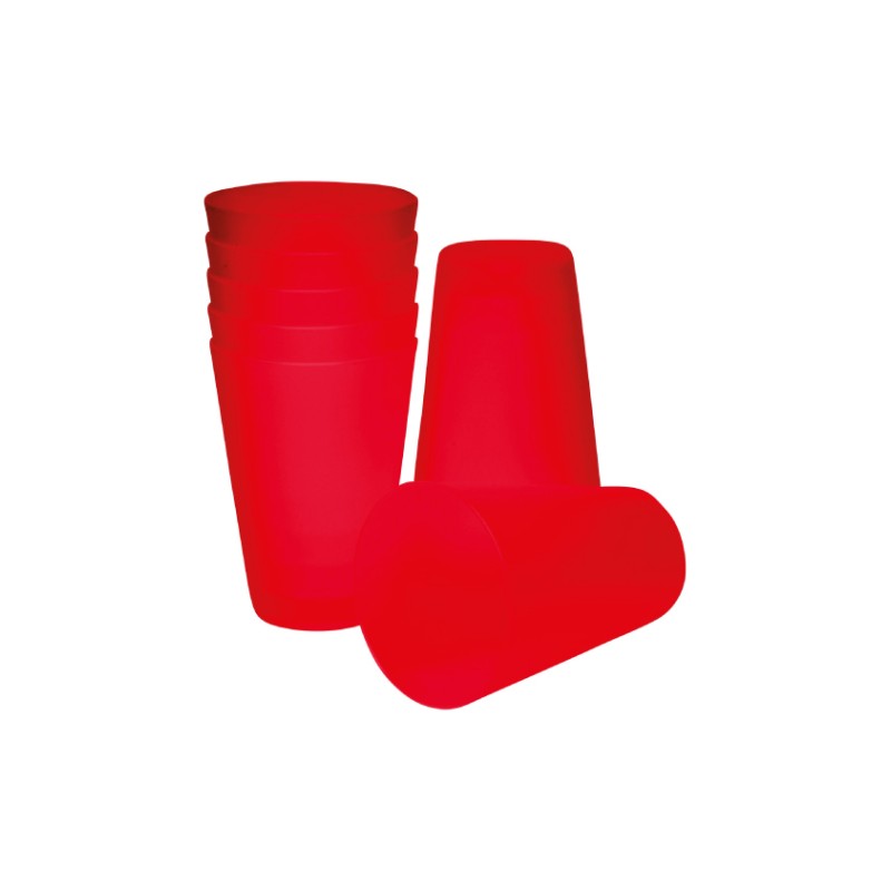 BICCHIERE PLASTICA ROSSO RIUTILIZZABILE  280 ML ART.23074   6  PZ