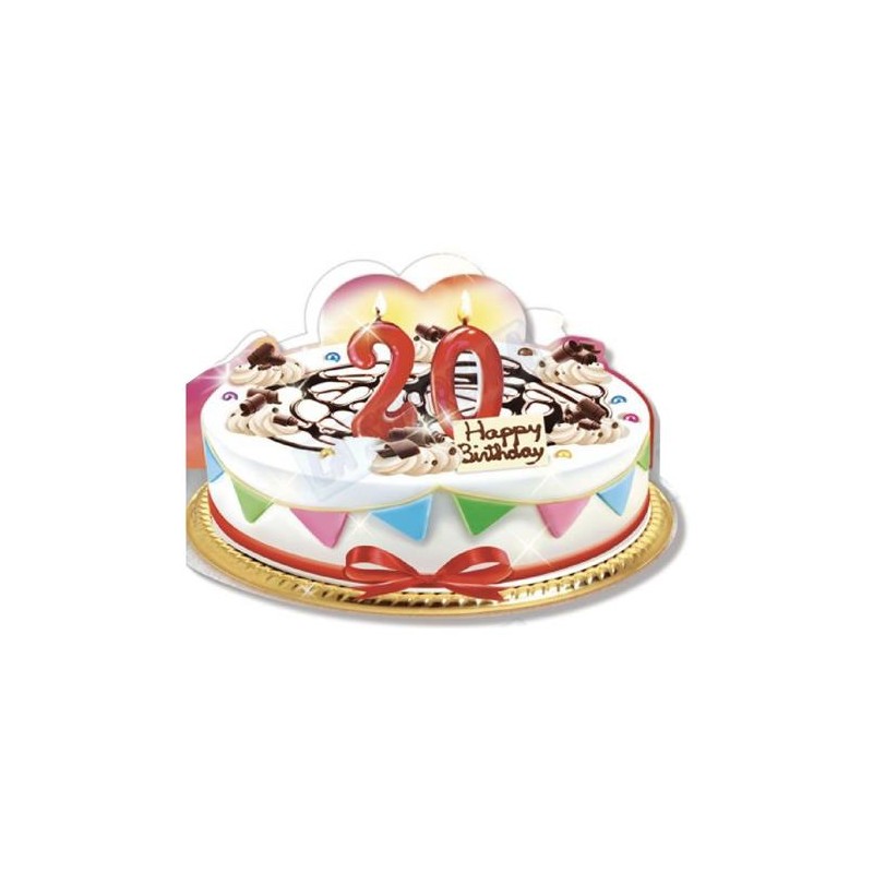 Biglietti auguri una torta per i tuoi 20 anni art.4410  6 pz