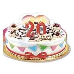 Biglietti auguri una torta per i tuoi 20 anni art.4410  6 pz