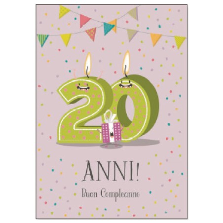 Biglietti buon compleanno 20 anni  art.21lo129  6 pz