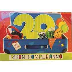 Biglietti buon compleanno festeggia in viaggio anni 20 art.4863 6 pz