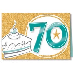 Biglietti buon compleanno glitter 70 art.4522 6 pz