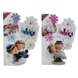 Biglietti coppiette di nozze art.3894 12 pz