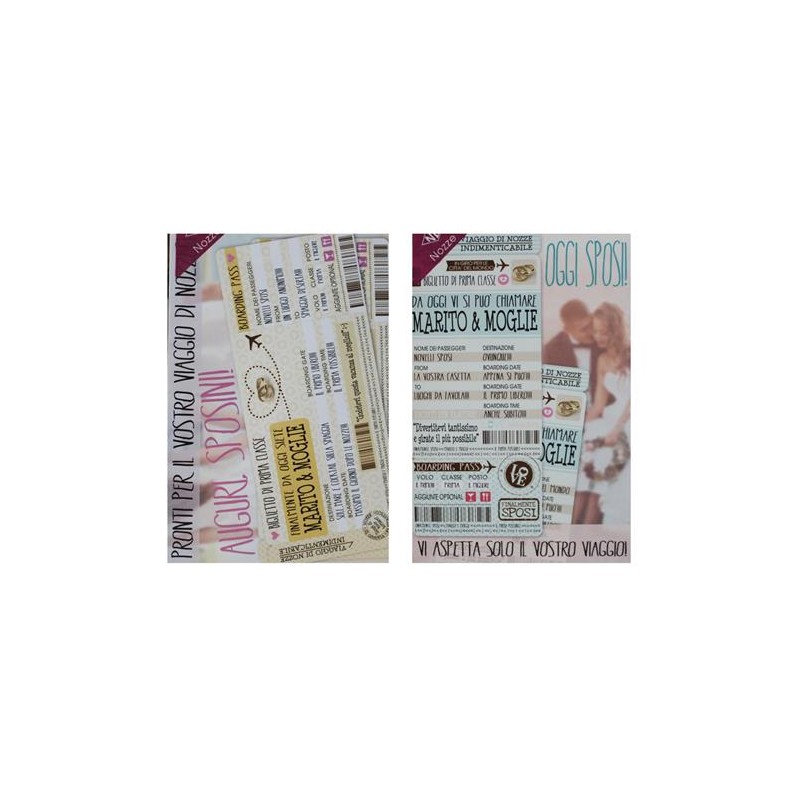 Biglietti e dopo le nozze il viaggio art.3666 12 pz