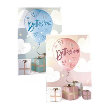 Biglietti e' il tuo battesimo 2 soggetti  art.5453  12 pz