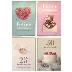 Biglietti felice anniversario mix art.aloc20 12 pz
