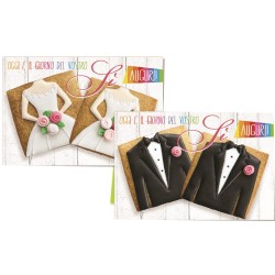 Biglietti nozze arcobaleno  art.4408  6 pz