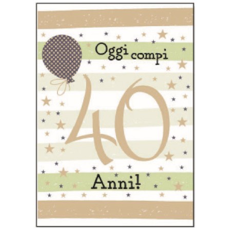 Biglietti oggi compi 40 anni  art.20gv43   6 pz