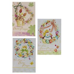 Biglietti simpatici animaletti pasquali art.3655 12 pz