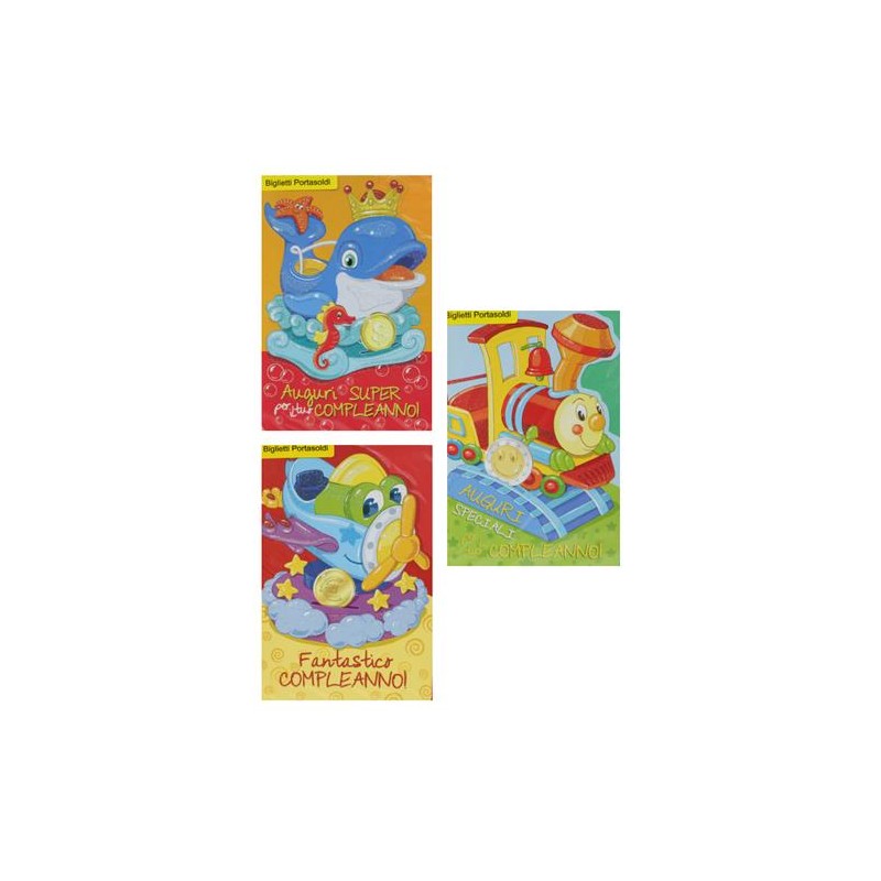 Biglietti simpatici portasoldi bimbi art.3763 12 pz