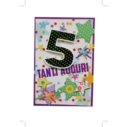 Biglietti stravaganti anni 5 art.4368 6 pz