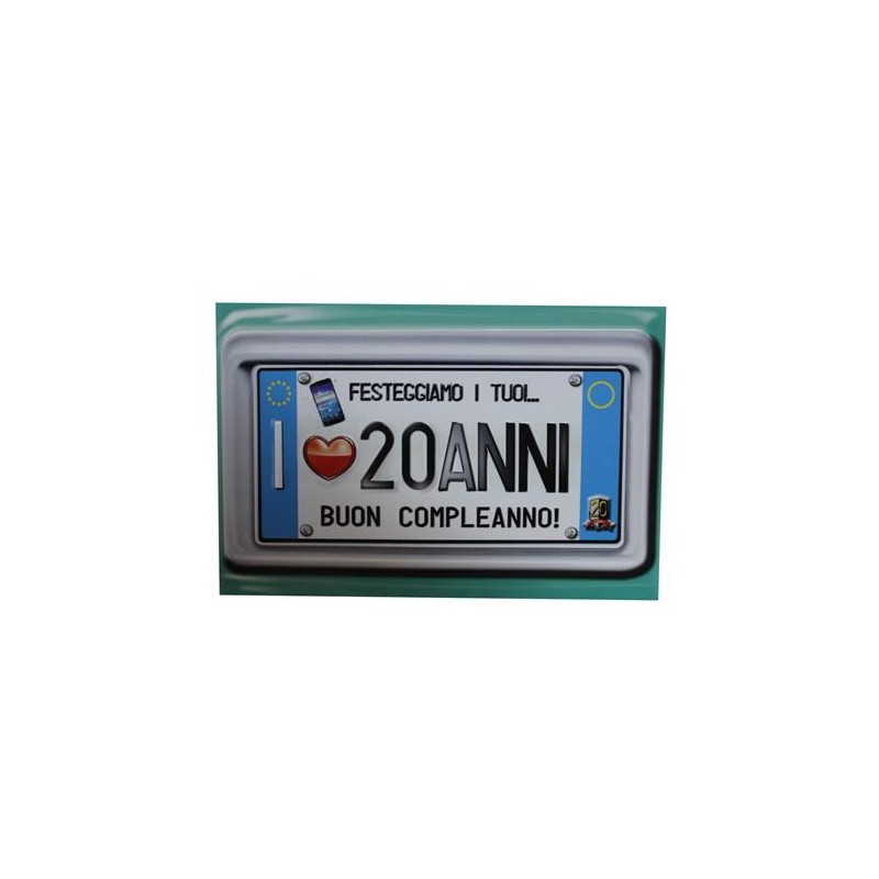 Biglietti una targa per i tuoi 20 anni  art.3600 6 pz