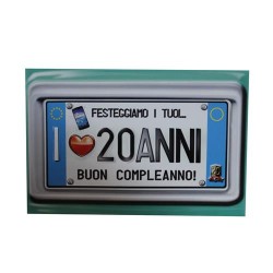Biglietti una targa per i tuoi 20 anni  art.3600 6 pz