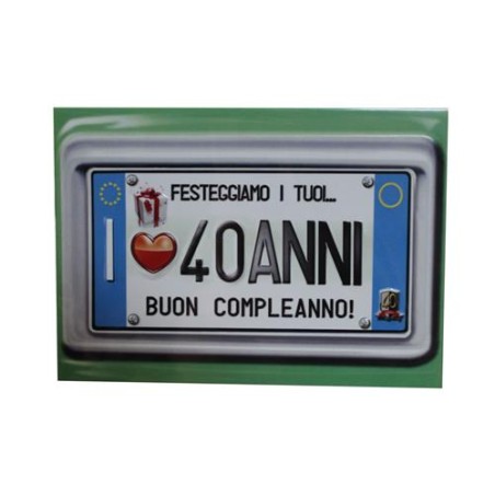 Biglietti una targa per i tuoi 40 anni art.3602 6 pz