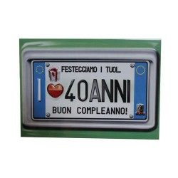Biglietti una targa per i tuoi 40 anni art.3602 6 pz