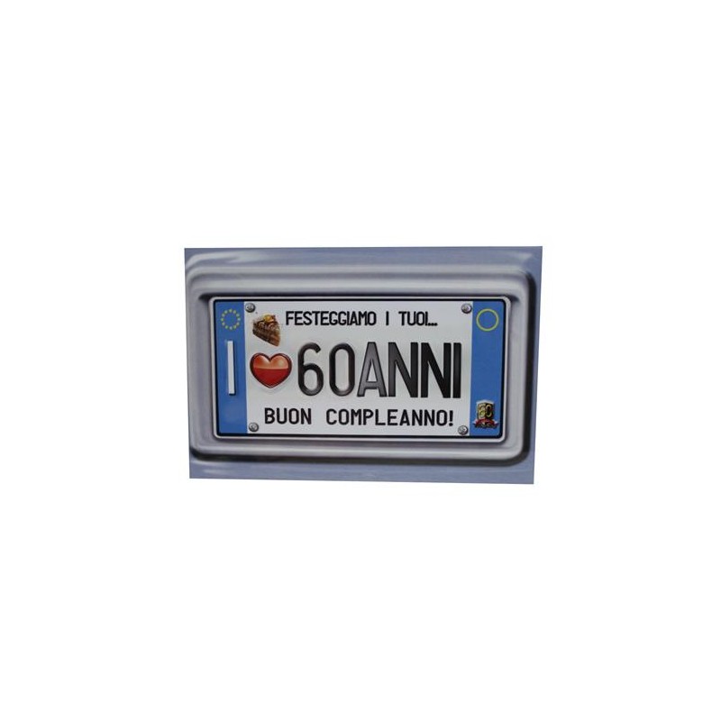 Biglietti una targa per i tuoi 60 anni art.3604 6 pz
