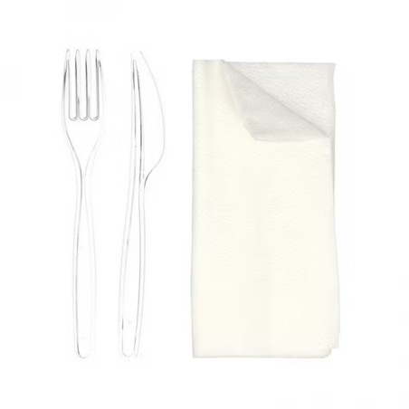 BIS POSATE RIUTILIZZABILE PS +TOVAGLIOLO 1 VELO 30X30 ART.100601  50 PZ