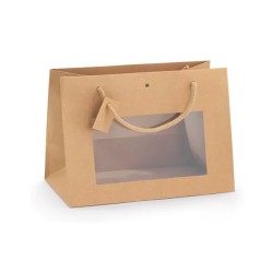 Busta Carta C/Cordoncino C/Finestra Kraft Nature 40x31x15 1 Pz