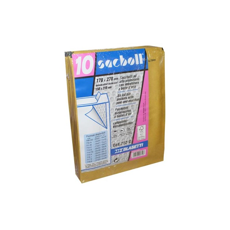 BUSTA IMBOTTITE 712 EST.17X27 INT.15X21 10 PZ