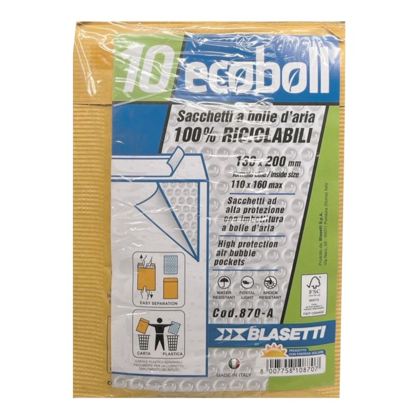 BUSTA IMBOTTITE ECOBALL ART.870-A EST.13X20 INT.11X16 10 PZ