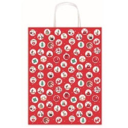 Busta manico ritorto allegra fantasie di natale  16x8x21 art.16393  1 pz