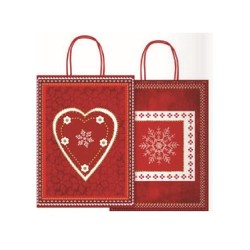 Busta manico ritorto allegra fantasie di natale  16x8x21 art.16517  1 pz