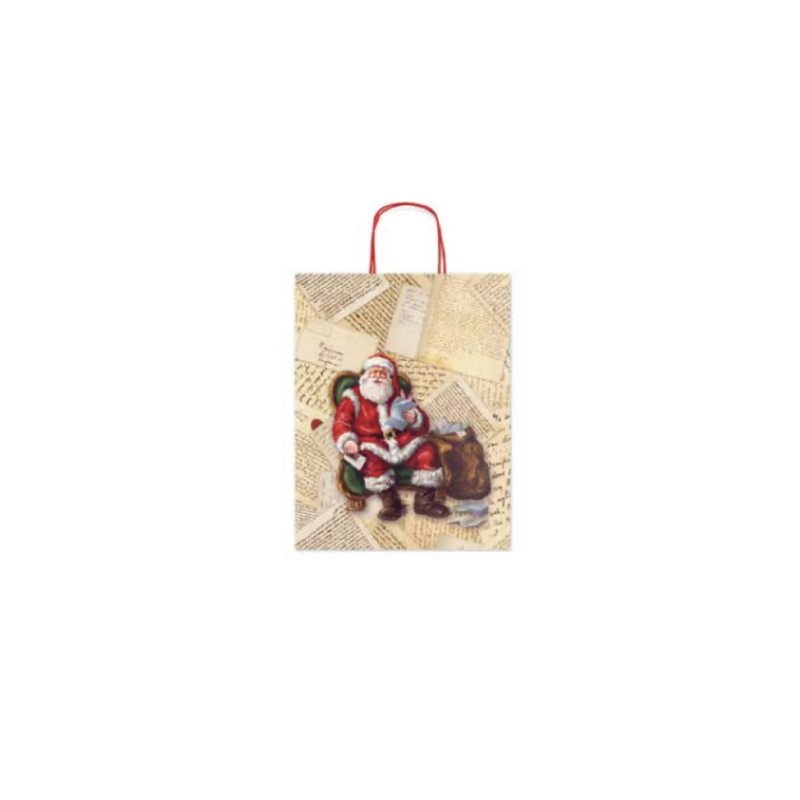 Busta manico ritorto babbo natale  16x8x21 art.16379  1 pz