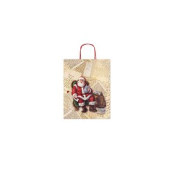 Busta manico ritorto babbo natale  16x8x21 art.16379  1 pz