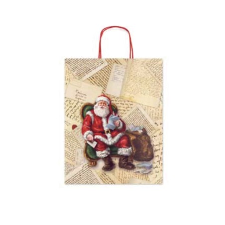 Busta manico ritorto babbo natale  26x12x34 art.26379  25 pz