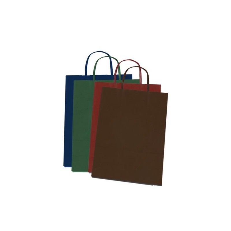 Busta manico ritorto colori forti  assortita 22x10x28  12 pz