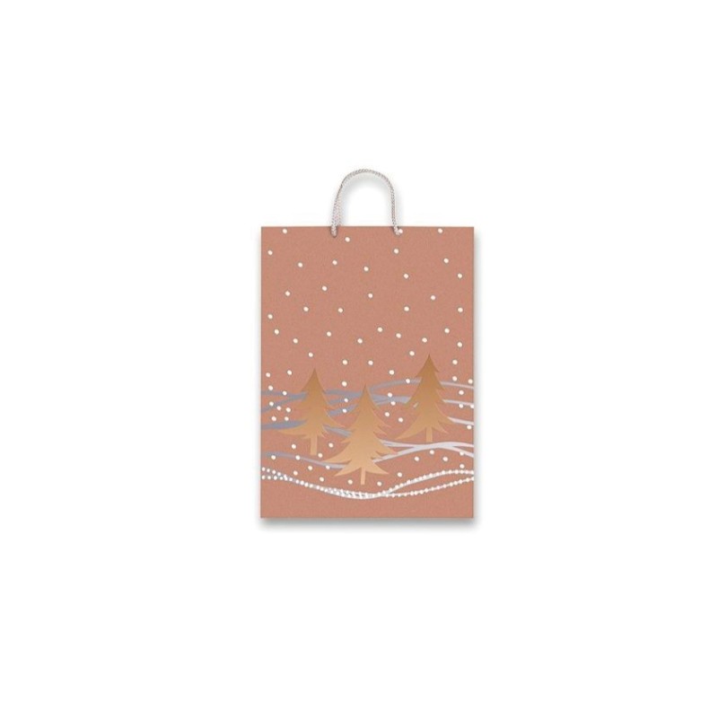 Buste con cordoncino natale  stampa a caldo 20,5x26x11,5 art.sdhot26 1 pz