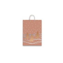 Buste con cordoncino natale  stampa a caldo 20,5x26x11,5 art.sdhot26 1 pz