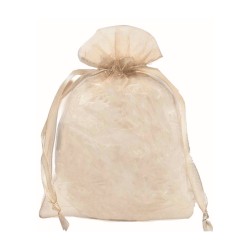 Buste In Organza C/Laccio Milly Avorio 12,5x17 20 Pz