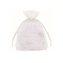 Buste In Organza C/Laccio Milly Bianco 12,5x17 20 Pz