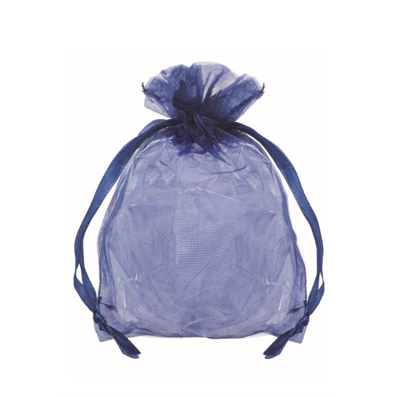 Buste In Organza C/Laccio Milly Blu 8,5x10 20 Pz